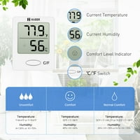 Beltéri digitális hőmérő higrométer hőmérsékleten és páratartalommal Monitor Mini hőhohaméter otthoni irodában, fehér