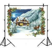 7x5ft hó hátterek, Karácsonyi téli Boldog jelenet fotózás hátterek Poliészter fotó háttér stúdió kellékek