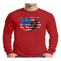 Kínos stílusok Férfi USA zászló tigris hazafias grafikus Hosszú ujjú póló felsők Függetlenség Napja ajándék július