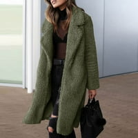 Téli kabátok Női Fuzzy Fleece hosszú kabátok Túlméretezett Puffer kabátok Plusz méretű hajtóka Fau szőrme viharkabát