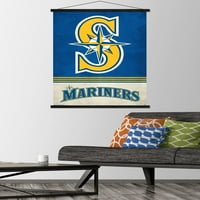 Seattle Mariners-Retro Logo fali poszter fa mágneses kerettel, 22.375 34
