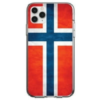 DistinctInk tiszta Ütésálló hibrid tok iPhone Pro ma-TPU lökhárítóhoz, akril Hátlap, Edzett üveg képernyővédő - Norvégia