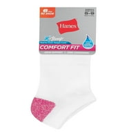 Hanes Comfort Fit Női No-Show zokni, 6-pár válogatott fehér színek 5-9