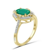 JewelersClub smaragd gyűrűs születési kövek ékszerek - 0. karátos smaragd 14k aranyozott ezüst gyűrűs ékszerek fehér
