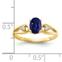 Primal arany karátos sárga arany 7x ovális zafír és egy gyémánt gyűrű
