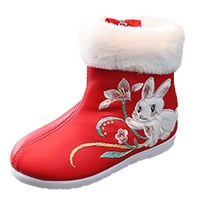 Téli cipő lányoknak Lányok Hanfu cipő hímzett cipő rövid csizma hímzett cipő etnikai stílus plusz bársony gyermek év