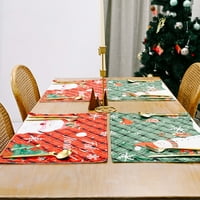 Piros és zöld kockás karácsonyi alátétek Asztaldíszekhez-téli téglalap alakú alátétek