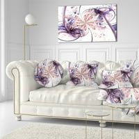 Designart kék rózsaszín fraktál virágmintázat - Absztrakt dobás párna - 12x20
