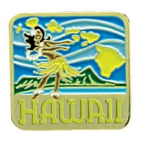 Hawaii Hajtóka Vagy Kalap Pin Hula Lány Kék, Zöld