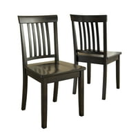 Lexington 5 darabos étkezőkészlet kerek asztal és misszió hátsó székek, antik fekete
