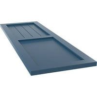 Ekena Millwork 12 W 43 H True Fit PVC parasztház lapos panel kombinált rögzített redőnyök, Lépéskék