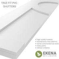 Ekena Millwork 18 W 53 H True Fit PVC Center Circle Arts & Crafts rögzített redőnyök, tűzvörös