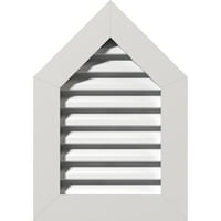 Ekena Millwork 16 W 18 H Peaked Top Gable szellőző hangmagasság: Funkcionális, PVC Gable Vent W 1 4 lapos burkolat