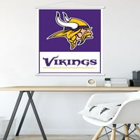 Minnesota Vikings - Logo fali poszter fa mágneses kerettel, 22.375 34