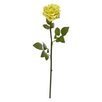 Szinte természetes 19in. Rózsa spray -permetező virág, sárga