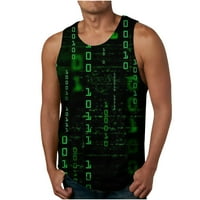 Tank Top férfiaknak digitális 3D nyomtatás laza illesztés Ujjatlan kerek nyakú póló nyári strand könnyű póló Blúzok