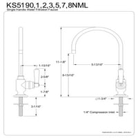 Kingston Brass KS5192NML Magellan Egyfogantyú vízszűrő csaptelep, polírozott sárgaréz