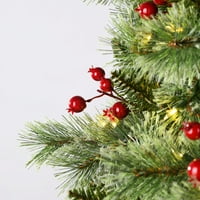 Ünnepi idő a fehér előadáshoz vezette zöld fenyő karácsonyfa, 7,5 '