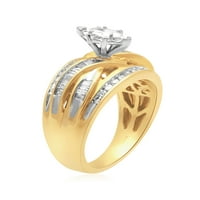 Carat T.W. Gyémánt 14KT sárga arany menyasszonyi gyűrű
