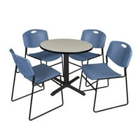 Regency Cain kerek Breakroom asztal egymásra rakható Zeng székekkel