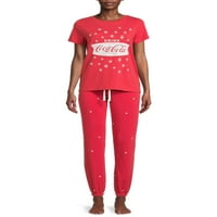 Grayson Social Women's Coca-Cola teteje kocogók sleepwear-szetttel, 2 darab
