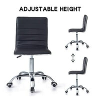 Liveditor kar nélküli irodai szék, állítható magasságú hiúság szék, középső sminkszék, PU bőrhengeres széklet