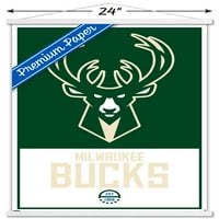 Milwaukee Bucks - Logo fali poszter fa mágneses kerettel, 22.375 34