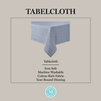 Martha Stewart Honeycomb Modern Farmhouse Fabricloth, Blue, 60 X84