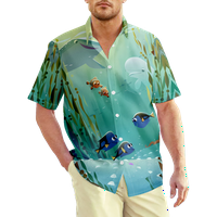 Finding Nemo Dory Rövid ujjú pólók férfiaknak, Finding Nemo Summer Beach Hawaii ingek