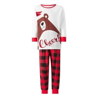 Ma & baba karácsonyi pizsama családi megfelelő PJs készletek medve nyomtatott felső hálóruha