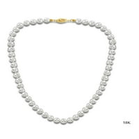 Japán Akoya Sósvízi tenyésztett fehér gyöngy 18kt arany nyaklánc nőknek, 36