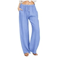 ShomPort Női bő nadrág alkalmi laza széles láb nadrág Lounge kényelmes húzózsinóros Sweatpants jóga nadrág
