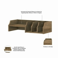 Bush bútorok univerzális asztali szervezője polcokkal, regenerált fenyőben