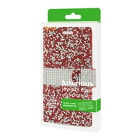 Folio Wallet telefonos tok iPhone X iPhone XS Diamond Strastone Wallet tok piros színben