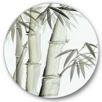 Designart 'Vintage fekete -fehér bambusz v' Lake House Circle Metal Wall Art - 11 lemez