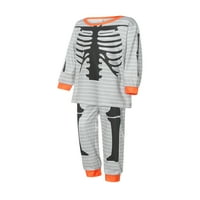 Peyakidsaa Halloween Family Matching hálóruha szett csontváz nyomtatás O-nyakú Hosszú ujjú felsők + pizsama nadrág