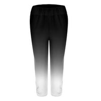 Oalirro Capri nadrág Női Stretch elasztikus derék nyírt nadrág edzés nadrág női Molett Fekete