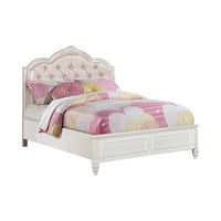 Caroline iker kárpitozott panel ágy rózsaszín és fehér