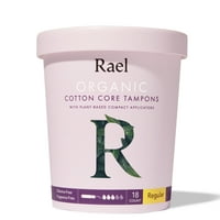 Rael Organic Cotton rendszeres tamponok kompakt applikátorokkal-illatmentes, klórmentes, természetes, Gróf