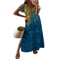 Uerlsty molett női Boho Split Midi ruha Női V-nyakú tengerparti nyaralás Maxi ruha US