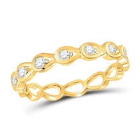 Női szilárd 10kt sárga arany kerek gyémánt egymásra rakható zenekar gyűrű Cttw gyűrű mérete 7