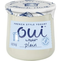 Oui, Yoplait francia stílusú joghurt, nem GMO, gluténmentes joghurt, sima, 5. oz