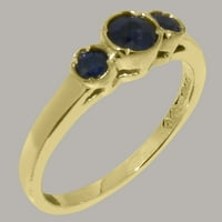 Brit gyártmányú 14k sárga arany gyűrű természetes zafír női eljegyzési gyűrűvel-méret opciók-méret 7.25