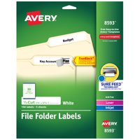 Avery TrueBlock Fájlmappa címkék-2 3 szélesség 7 16 Hossz-állandó ragasztó-fehér papír-600ct 0. lb