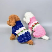 Orchip Pet Garbó kötött eper pontok minták pulóverek, téli pulóver kis közepes kutyák és macskák