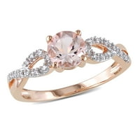 Miabella női karátos T.G.W. Morganite és Carat T.W. Diamond Infinity eljegyzési gyűrű 10 kt rózsa aranyban