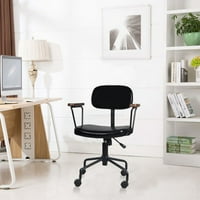 Tervezési csoport állítható vegán bőr ügyvezető irodai szék, fekete