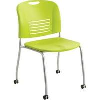 Safco Vy egyenes láb Stack székek görgőkkel, fű zöld