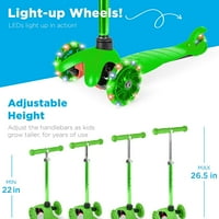 Gyerekek Mini Kick Scooter Toy W világító kerekek, állítható magasságú T-Bar, lábtörés