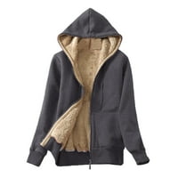 Vivianyo HD Női kabátok kabátok eladó és Clearance Női Alkalmi Téli meleg bélelt Zip Up kapucnis pulóver kabát kabát